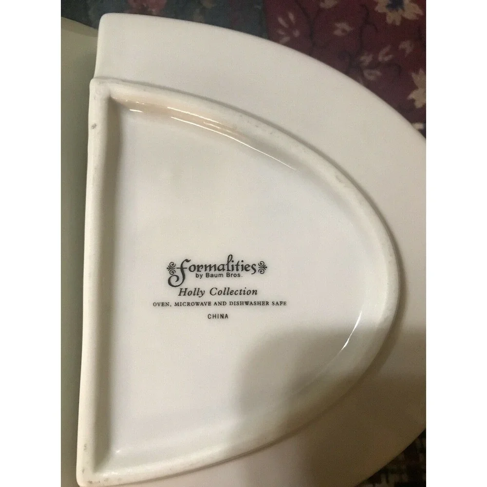 Formalities by Baum Bros. Porcelain Divided Dish-Holly‎ Collection-Christmas